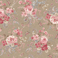 Bouquet Dark Tan Meadow Blush 43"/44" Cotton Fabric Per Yard