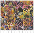 Multi On Black Roses Cotton Wideback Fabric per yard