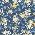 Navy Floral Branches Cotton Wideback Fabric - ( 7/8 Yard Pack )