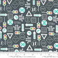 On The Go Grey Traffic Signs Asphalt 44"/45" Fabric Per Yard