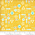 On The Go Yellow Traffic Signs Backhoe 44"/45" Fabric Per Yard