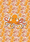 Orange Octopus Stickers