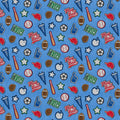Blue Patch Perfect Sports Cotton 43"/44" Fabric Per Yard