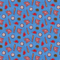 Blue Patch Perfect Baseball Cotton 43"/44" Fabric Per Yard