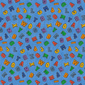 Blue Patch Perfect Alphabet Toss Cotton 43"/44" Fabric Per Yard