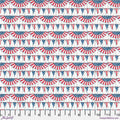 Red Americas Birthday Bunting Cotton 44"/45" Fabric Per Yard