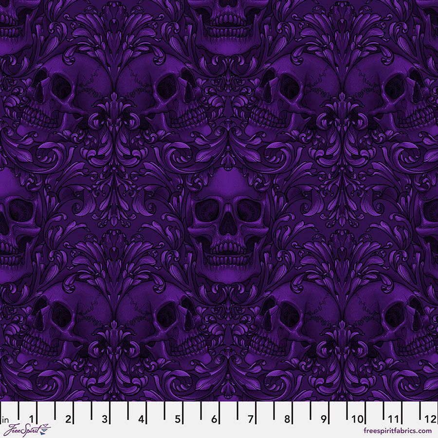 FS Mystic Moonlight Skull Damask - Purple ||
