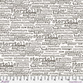 Wordster Paper Stamped Cotton 44"/45" Fabric Per Yard