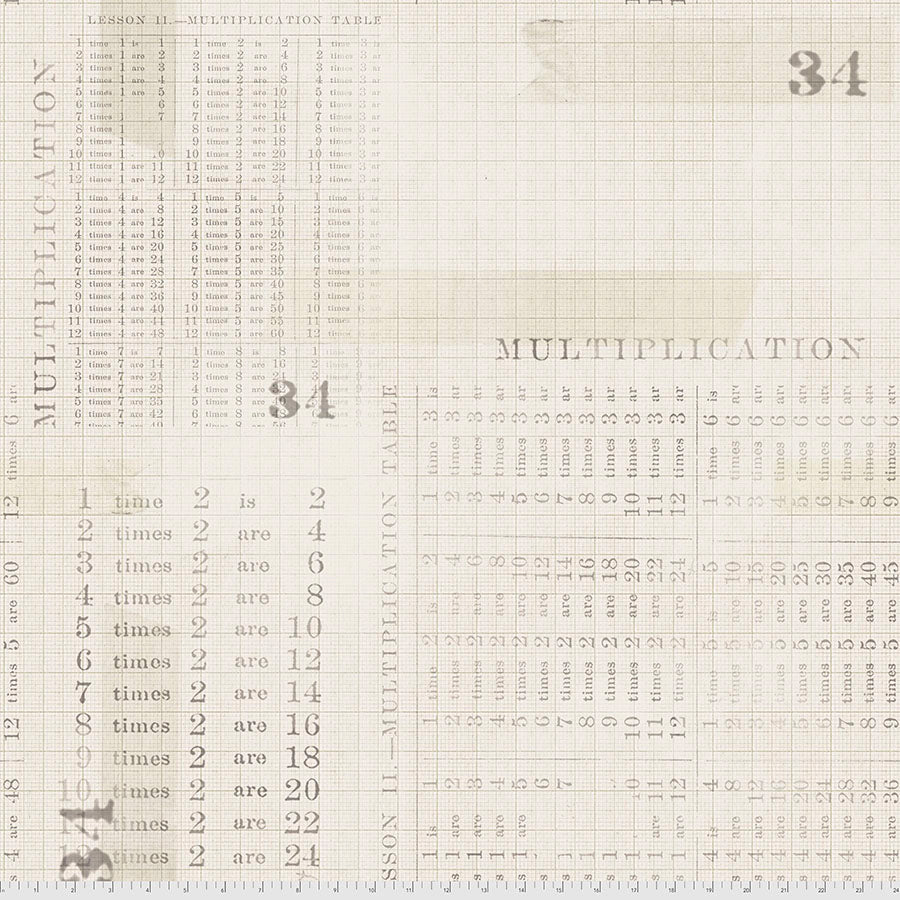 FS Monochrome Multiplication Table Parchment PWTH106