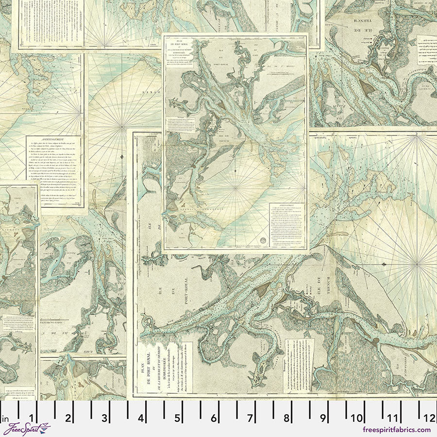 FS Teal Map Tim Holtz