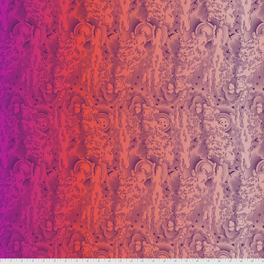 FS Tula Pink Daydreamer Little Fluffy Clouds-Dragonfruit ||