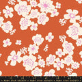 Paper Cuts 2 Persimmon Orange Retro Hawaiian Cotton 43"/44" Fabric Per Yard