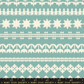 Paper Cuts 2 Water Turquoise Stripes Knit Cotton 43"/44" Fabric Per Yard