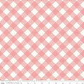 Pink Coral Lori Holt Bee Ginghams Cotton Wideback Fabric per yard