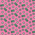 Pink Patch Perfect Soccer Cotton 43"/44" Fabric Per Yard