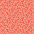 Salmon Dahlias at Dusk Leaf & Berries Silhouettes Cotton 44"/45" Fabric Per Yard