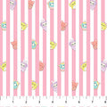 Pink Strips Springtime Squishmallows Cotton 44"/45" Fabric Per Yard