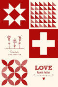 Printworks Flirt Unbleached Red Quotes Moda Digital Panel