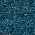 Prussian Fluidity Script Small Cotton 44”/45" Fabric Per Yard