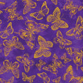 Purple Butterfy Impressions Cotton 44"/45" Fabric Per Yard