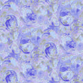 Purple Hydrangea Paint Swirls Cotton Wideback Fabric per yard