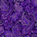 Purple Parkside Large Embroidered Paisley Wideback Fabric Per Yard