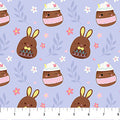 Purple Tossed Springtime Squishmallows Cotton 44"/45" Fabric Per Yard