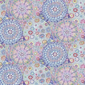 Purple Blue Pastel Millefiore Cotton Wideback Fabric Per Yard