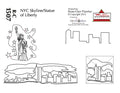 1507 Nyc Skyline And The Statue Of Liberty Pantograph Rose-Clair Fletcher
