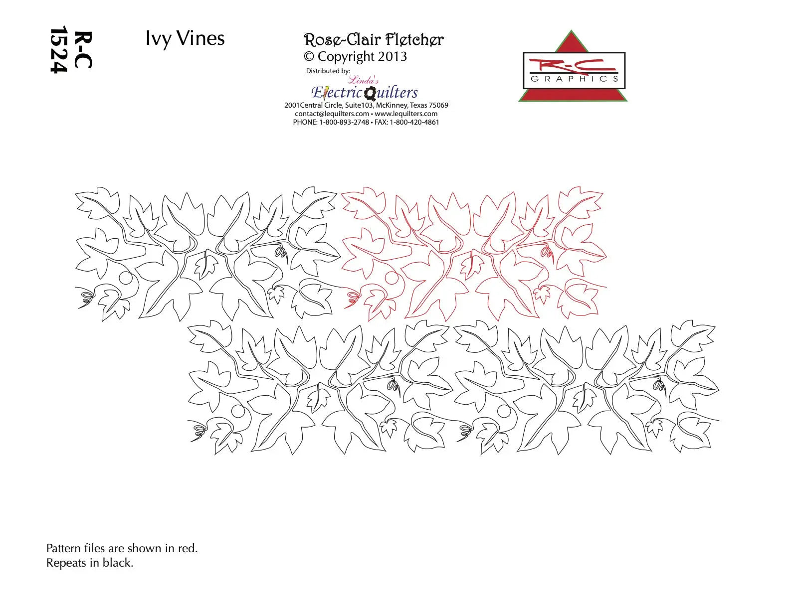 1525 Ivy Vines Pantograph by Rose-Clair Fletcher