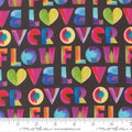 Radiant Midnight Over Flow Text Cotton 44"/45" Fabric Per Yard