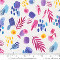 Radiant Rainbow Watercolor Leaves Cotton 44"/45" Fabric Per Yard