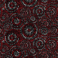 Red And Black Hexi Dots Cotton Wideback Fabric per yard