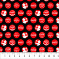 Red Bottle Top Coca-Cola Cotton 44"/45" Fabric Per Yard