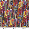 Red City Skyscrapers Metro Mirage Cotton 44"/45" Fabric Per Yard