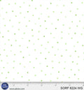 Sorbet Flannel White With Green Tonal Dots Cotton 44" / 45" Fabric per yard