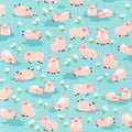 RK Pigs Quilting Cotton Blue
