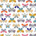 White Butterfly 43"/44" Cotton Fabric Per Yard