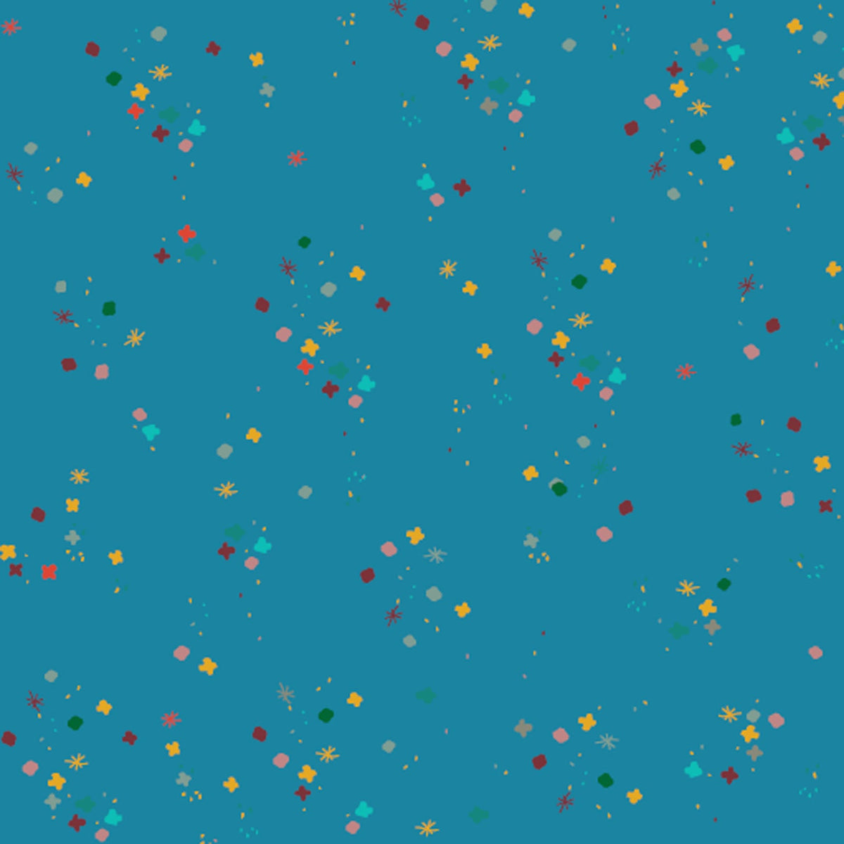Teal Touch Mystery 43"/44" Cotton Fabric Per Yard