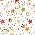 BL Fly Away Teddy- Smiling Stars White