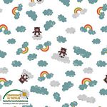 BL Fly Away Teddy- Rainbows White