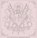 Sashiko Cloth Coat Of Arms Ash Pink