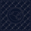 Sashiko Cloth Tsuki-Ni Usagi