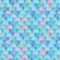 Scalloped Shells Blue Cotton 44"/45" Fabric Per Yard
