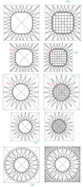 282 Heart and Pineapple Blocks B Pantograph by Linda V. Taylor