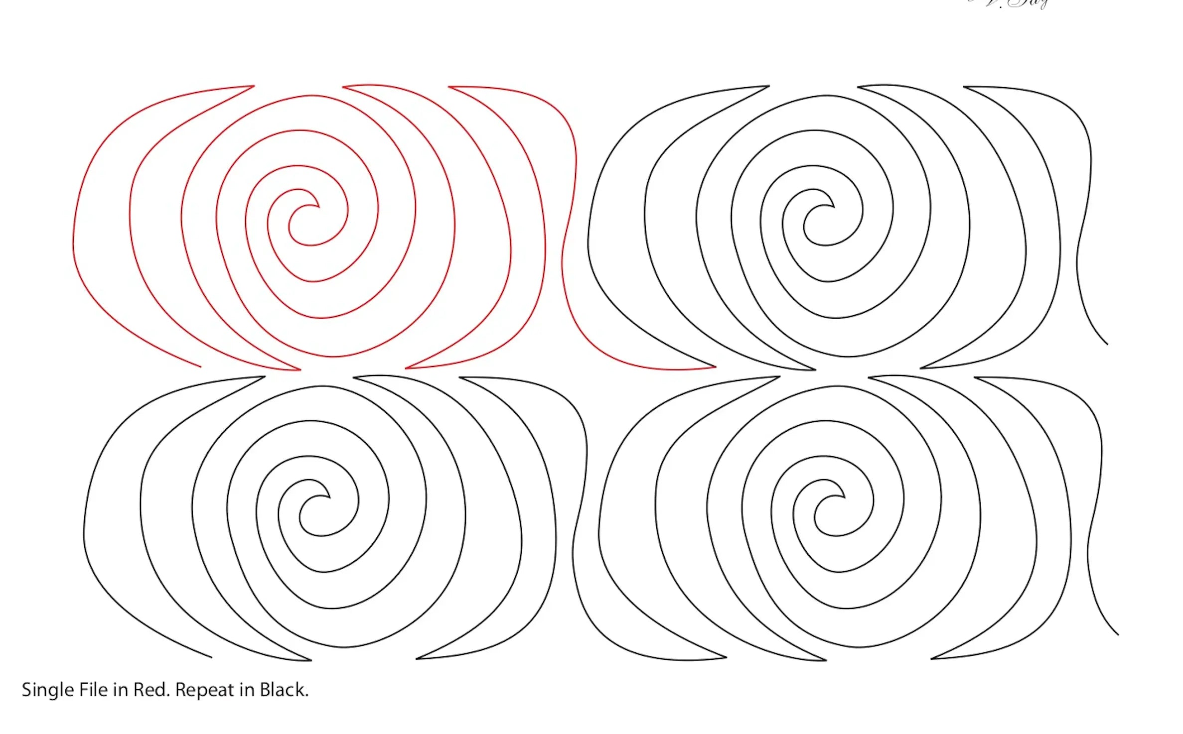 066 Swirls Pantograph by Linda V. Taylor