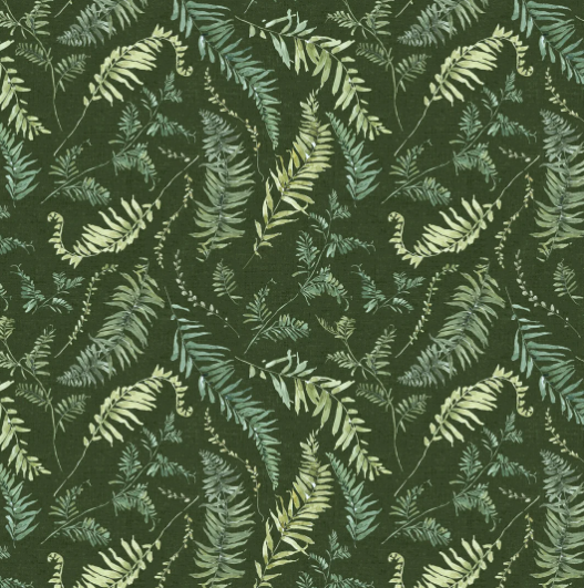 WL Forest Ferns Allover Green Fields