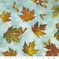 NC Light Teal Multi Leaves and Keys Stonehenge Autumn Splendor
