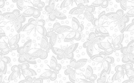 TT Butterflies White on White