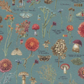 WL Season's Study Moth & Mushrooms All Over Teal